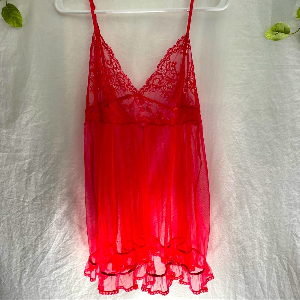Victoria’s Secret Red Sheer Nighty Sz L